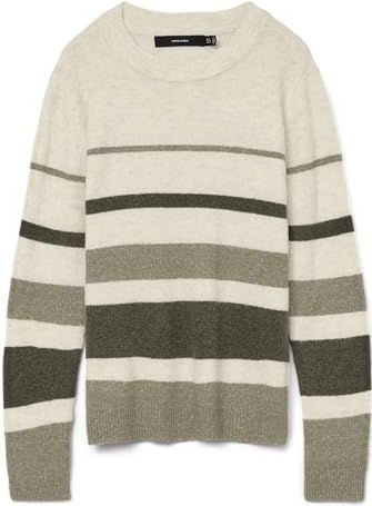 VERO MODA - VMPLAZA - Gebreide Trui - Beige Groen Kaki