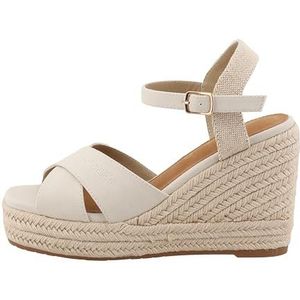 TOM TAILOR 5390900012 Damessandalen met sleehak, gebroken wit, 38 EU