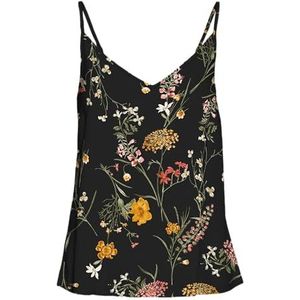 VERO MODA Vmeasy Joy Singlet WVN Ga Top met V-hals voor dames, zwart/Aop: vicka, L