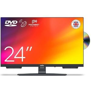 Cello C2424F 24"" HD LED TV met frameless Geïntegreerde DVD-speler Triple tuner DVB-C/-S2/-T2 ""Pitch Perfect Sound"" Ideaal voor kleine kamers Made in Europe [2024]