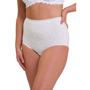 SANS COMPLEXE - Set van 2 katoenen slips, Classique Coton B-wit, wit + bloemenprint, 44