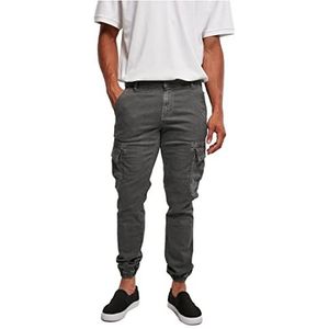 Urban Classics Heren broek Washed Cargo Twill Jogging Pants voor mannen, cargo-broek verkrijgbaar in vele kleuren, maten 30-44, Darkshadow.