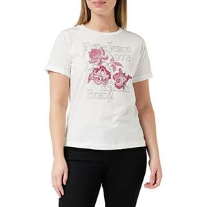 Pepe Jeans Letty T-shirt voor dames, 800 wit, M