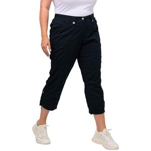 Ulla Popken Cargobroek voor dames, 7/8, marineblauw, 47W x 32L