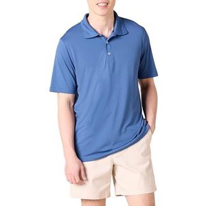 Amazon Essentials Men's Sneldrogend golfpoloshirt met normale pasvorm (verkrijgbaar in grote en lange maten), Blauw, XS