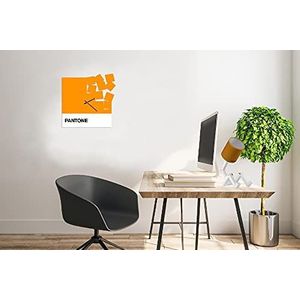 Homemania Wandklok Fly Away – wanddecoratie, vierkant, voor woonkamer, keuken, kantoor, oranje, wit, zwart, metaal, 40 x 0,15 x 40 cm