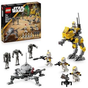 LEGO Star Wars 327th Star Corps Clone Troopers Battle Pack – Bouwpakket met 4 Minifiguren, 3 Battle Droid Figuren en AT-RT – Cadeau voor Jongens vanaf 7 Jaar en Revenge of the Sith Fans – 75431