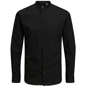 JACK&JONES PLUS Heren Jjjoe Shirt Ls Plain Mao Pls Shirt, zwart, 6XL