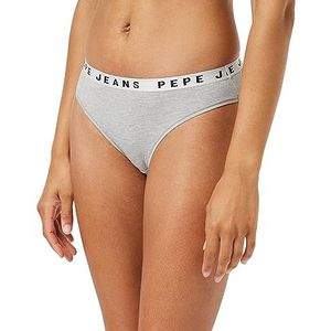 Pepe Jeans Dames Logo Bikini Stijl Ondergoed, Grijs Marl, L, Grijs Marl, L