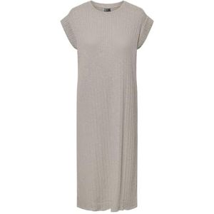 PIECES Pclena Ss Midi-jurk voor dames, Zilvergrijs, XS