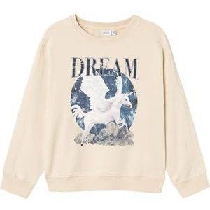 NAME IT Girl sweatshirt biologisch katoen, zoemer zand, 134-140