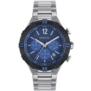 Breil - Horloge B Rise van staal voor mannen, zilver-blauw, Eén maat, armband