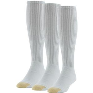 Gold Toe Heren drie Pack Ultra Tec OTC Extended Sokken, Wit, 13-15