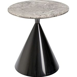 Kare Design bijzettafel Rita, zwart, 50 cm diameter, woonkamertafel, salontafel, rond, kunstmarmeren tafelblad, roestvrijstalen voet, 53 x 50 x 50 cm (H x B x D)