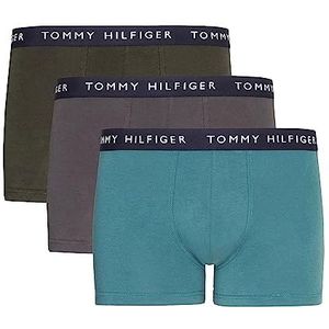 Tommy Hilfiger 3P TRUNK Boxershorts heren,Frosted Green/Army Green/Dark Ash,L