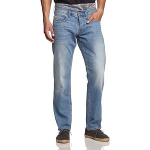 edc by ESPRIT Heren Straight Leg Jeans in 5-pocket stijl 054CC2B010, blauw (C Light Stone Used 998), 31W x 34L