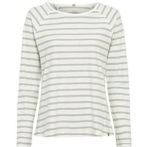 camel active T-shirt voor dames, Light Jade Stripe, XS