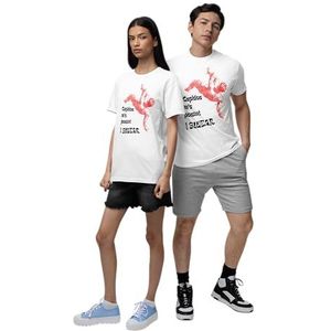 Republic of California Unisex URCTS011-S-WH Cupido-m-a-Pousse-I-Swear-T-shirt, wit, S, Wit, S