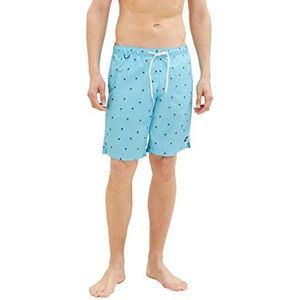 TOM TAILOR zwemshorts Uomini 1035051,31480 - rainy sky blue palm design,3XL