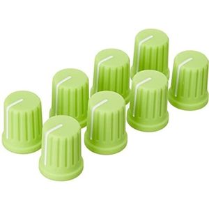 Reloop Knob Cap Set Green - 8 Knoppen Rubberen coating voor meer grip, compatibel met veel DJ-mixers en controllers, groen