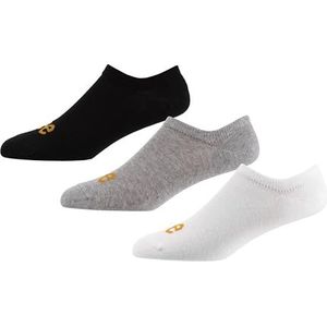 Lee Unisex schoenvoeringen in zwart/wit/grijs | No Show onzichtbare sokken, sneakervoering voor loafers en laag uitgesneden schoenen/sneakers, zachte katoenmix, maat 36-42, multipack van 3,