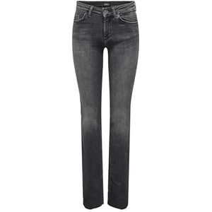 ONLY ONLBLUS Slit FLR RAW NOOS Damesjeans met hoge taille, zwart denim, (XL) W x 32L