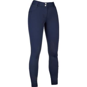 HKM Ari Mid Rise siliconen kniestukken Rijbroek voor dames Donkerblauw 50