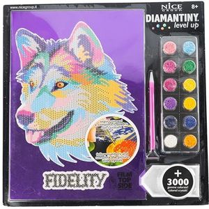 DIAMANTINY Level Up - Pop - Mooie Group Creative Art Diamond Painting Kit - Schilderij Wolf