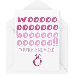 Grappige verlovingskaarten | Verlokte Banter Voorstel Vrienden Grap | Wooohooo You're Engaged | Leuke felicitaties Bruiloft Liefde | CBH870