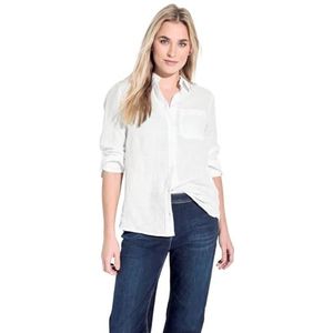 Cecil Linen_Solid Shirt Blouse voor dames, wit, XL