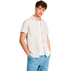 Pepe Jeans - PM308571 - Overhemd - Wit - Katoen - Korte Mouwen