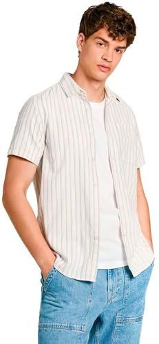 Pepe Jeans - PM308571 - Overhemd - Wit - Katoen - Korte Mouwen