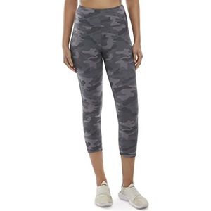 Danskin Womens All Over Printed Capri Leggings, Grey Camo Print, Medium US
