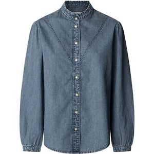 Pepe Jeans - PL3051203V3 - Blouse - Blauw - Regular - Lange Mouwen - Casual
