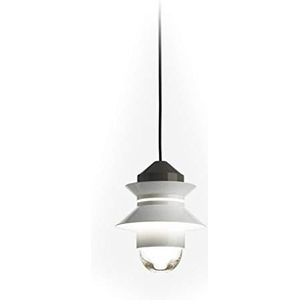Hanglamp 1 x E27 LED standaard 8W met diffuser van glas mondgeblazen en geperst, model Santorini, wit, 33 x 33 x 25,8 cm (referentie: A654-001)