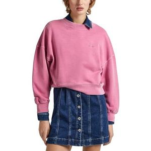 Pepe Jeans Lynette sweatshirt voor dames, roze (Engelse roze roze), M, Roze (Engels Rose Roze), M
