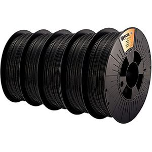 BASICFIL PLA (3D-printerfilament) - COMBIPACK - 1,75 mm, 5 x 1 kg, zwart