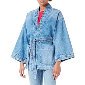 MUSTANG Dames stijl denim kimono, middenblauw 315, XL