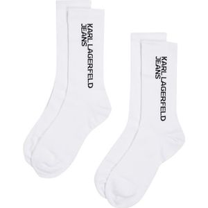 Karl Lagerfeld Jeans, Heren, Essential Logo Sokken, 2Pack,Wit, 38/42
