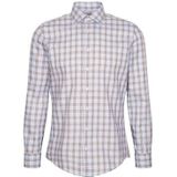 Seidensticker - Businessoverhemd - Bruin - Slim Fit - Lange Mouwen - Kentkraag - Ruit