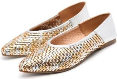 Gioseppo - Hersey - Ballerina's - Open Leer - Raffia - Lichtgewicht EVA Middenzool