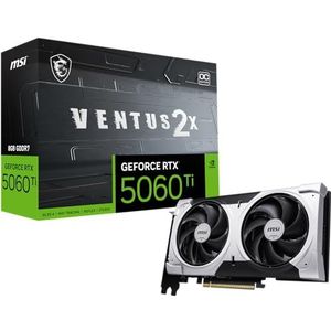 MSI Gaming RTX 5060 Ti 8G Ventus 2X OC Plus grafische kaart (8 GB GDDR7, TBA-bit, extreme prestaties: TBA MHz, DisplayPort x3 2.1a, HDMI 2.1b, NVIDIA Blackwell-architectuur)