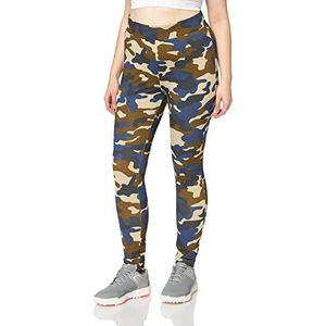 Urban Classics Dameslegging met hoge taille, camouflagetechnologie, klassieke broek, Summerolive Camo, L