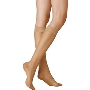 KUNERT Dames kniekousen 179600 glad & zacht 20, transparant, 20 den, mat, glad en huidvriendelijk, versterkte kant met mesh-stop, zachte boord, echte nylon, Cashmere, 35-38 EU