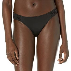 Amazon Essentials Bikinibroekje met zijtabblad voor dames, onderzijde zwart, gewassen zwart, medium