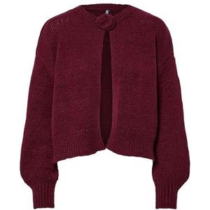 PIECES Pcjelena Ls O-hals gebreide cardigan Bc, tawny port, XL