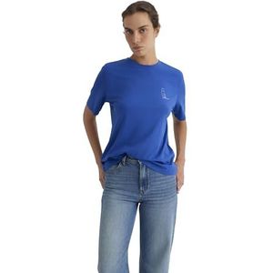 Mavi Graphic Tees T-shirt voor dames, Mazarine Blue, XS