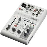 Yamaha AG03MK2 3-kanaals mixer voor livestreaming in wit, met USB audio-interface, voor Windows, Mac, iOS en Android
