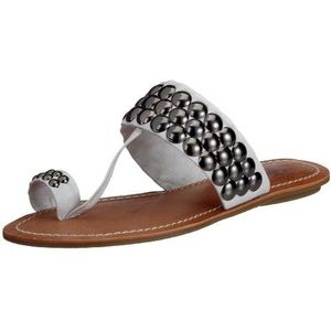 Buffalo 308-8034 kalf leer, damessandalen/teenslippers, wit, wit, 41 EU