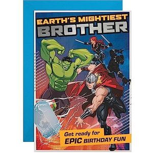 Hallmark Verjaardagskaart voor Broer - Marvel Superheroes Design met Activiteit